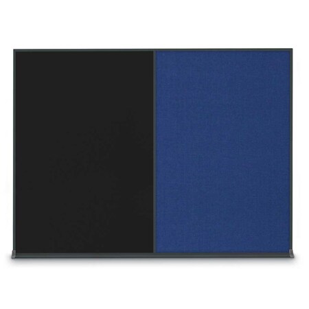 United Visual Products Double Door Radius Plus Corkboard, 48"X UV8003PLUS-BRONZE-CORK